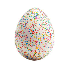 Obraz premium Easter egg decorated with a confetti sprinkle effect, isolated on white background