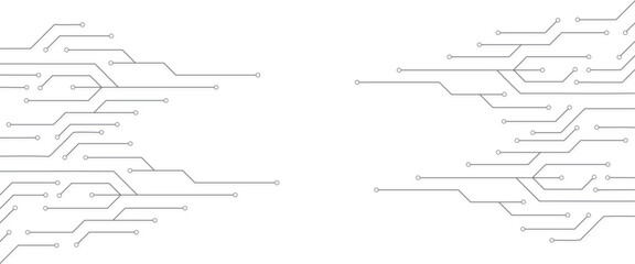 Obraz premium Vector abstract white digital technology circuits lines geometric dots and lines. 