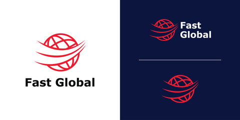 logo design combination of global shape and movement, speed, simplicity and elegance.