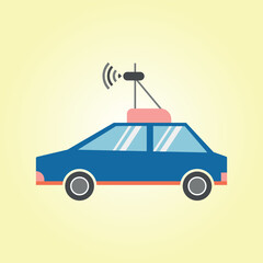 Flat Vector Illustration of a Car Antenna