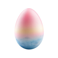 Easter egg decorated with a pastel ombre effect, isolated on white background