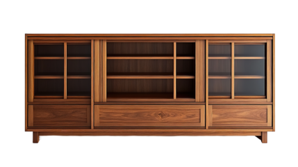 Elegant wooden media cabinet with glass doors for modern living room home decor stylish storage solution