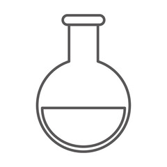 丸底フラスコのラインベクターアイコン：実験器具のシンボル - Round Bottom Flask Line Vector Icon: Symbol of Laboratory Equipment