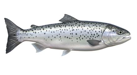 Isolated Salmon Fish