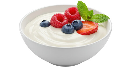 Isolated Bowl of Yogurt with Berries