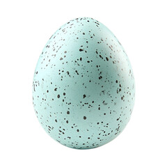 Easter egg decorated with a speckled robin's egg pattern, isolated on white background