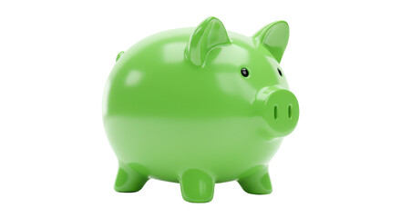 Isolated Green Piggy Bank