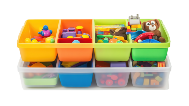 Colorful plastic storage drawer unit for organizing toys home storage solutions indoor eye-level tidiness concept
