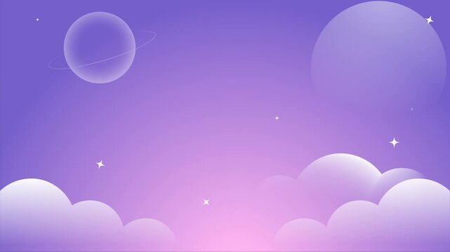Night sky with clouds and stars video background