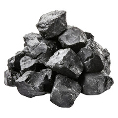 Black Coal, low-grade coal on a transparent background