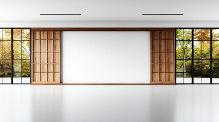 Elegant Wooden and Glass Doors in Spacious Room