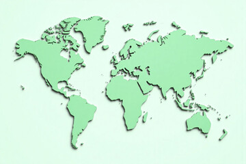 world map on a green background