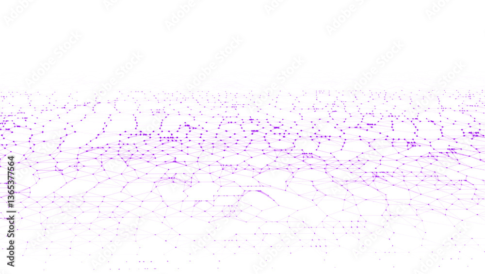 Poster digital dynamic wave of particles and lines. abstract blue futuristic background. big data visualiza