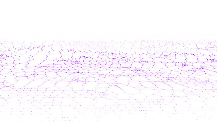 Digital dynamic wave of particles and lines. Abstract blue futuristic background. Big data visualization. Vector illustration.