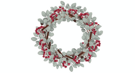 Elegant eucalyptus and berry wreath.