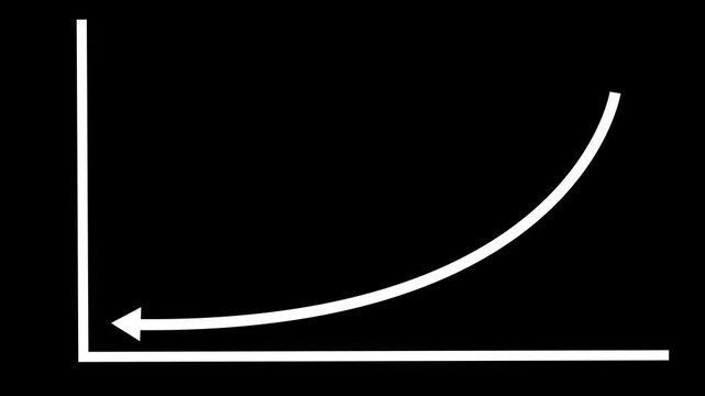 Abstract glowing arrrow graph animation on black background. please, stop Followers Celebration text animation effect.