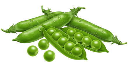 Isolated Fresh Green Peas