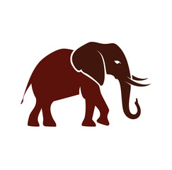 Fototapeta premium Vector Stylized Elephant Portrait in Graphic Art Style with Clean Lines and Flat Colors for African Wildlife Themes