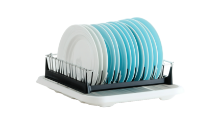 Compact plastic dish rack with foldable arms for efficient kitchen space saving contemporary design functional use