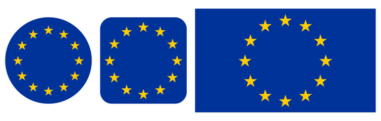 The flag of the European Union, transparent background
