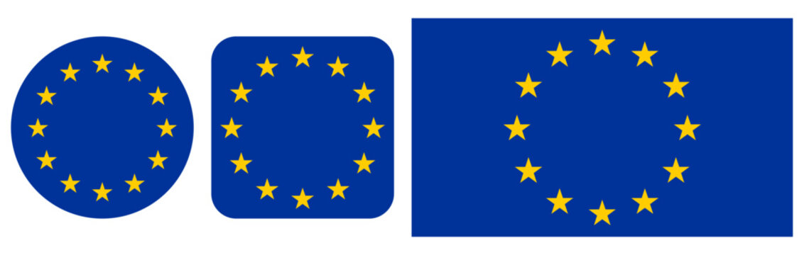 The flag of the European Union, transparent background
