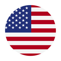 Round icon flag of USA