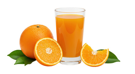 Isolated Fresh Orange Juice with Slice