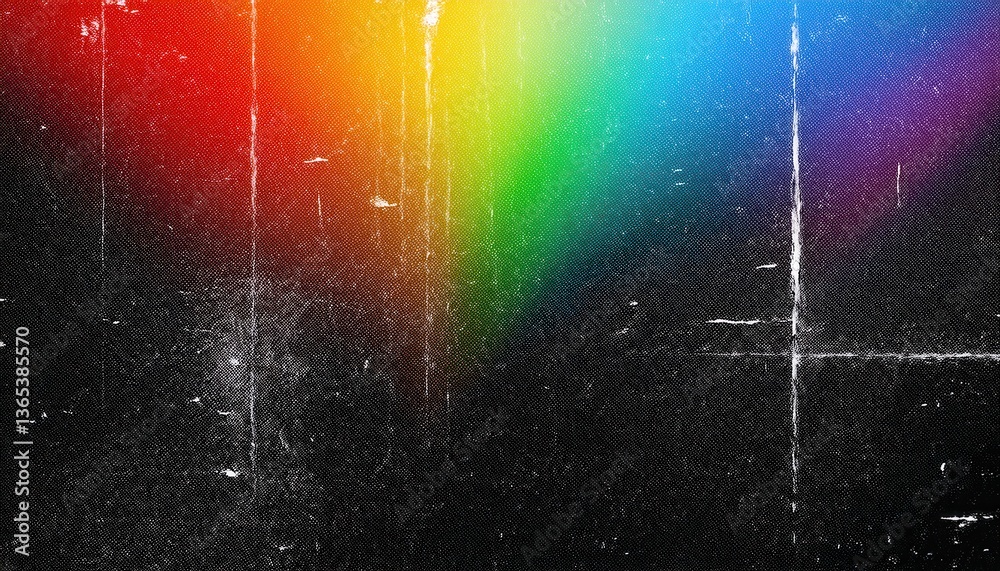Aufkleber grunge textured abstract background with a colorful gradient light leak effect, featuring rainbow hu