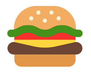 hamburger isolated on white background