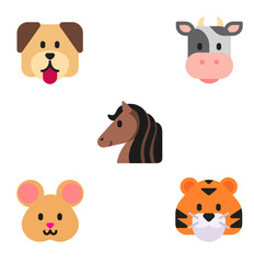 set of animals isolated on white background 