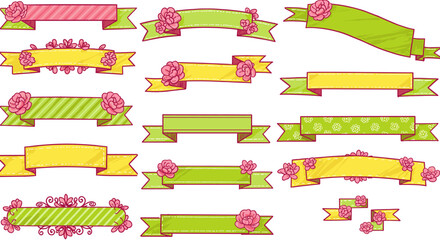 Obraz premium Collection of floral banners, perfect for design projects.