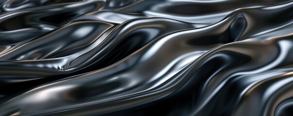 Close up shot Chrome fluid Waves flowing ripple water Background