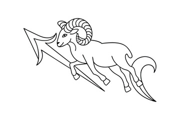 Aries Zodiac Sign Ram, Arrow, Horoscope, Astrology, Symbol, Celestial, Constellation, Mythological, 