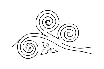 Swirling Vines, Elegant Spirals, NatureInspired Decorative Design Element