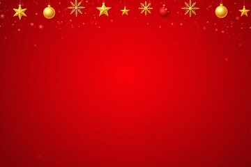 red and gold christmas background with snowflakes