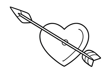 Cupids Arrow Pierces Heart Love, Romance, Valentines Day, Affection, Passion