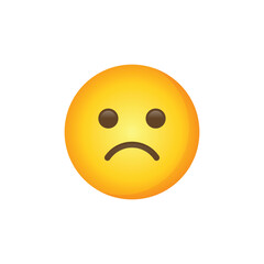 Fototapeta premium A simple vector of a sad emoji face on a white background
