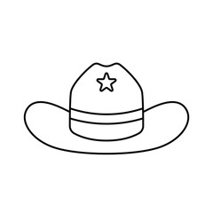 Cowboy hat icon and symbol design on a white background