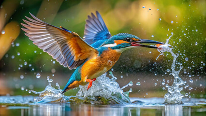 Kingfisher on the water