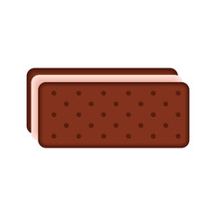 Ice cream sandwich flat vector design isolated on a white background