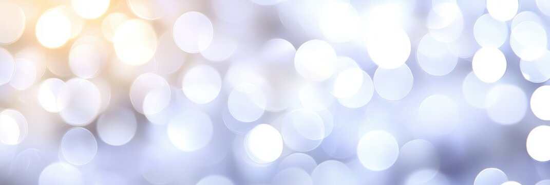 white and silver glitter background with space for text, white and grey glitter bokeh . white bokeh blur circle variety Dreamy soft focus wallpaper backdrop,Christmas snow or anniversary banner