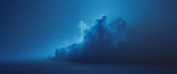 Mysterious blue light depth background for creative designs