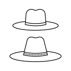 Summer hat line icon design on a white background