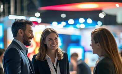 A business forum sees colleagues exchanging professional ideas, focusing on strategic collaboration and creative marketing approaches.