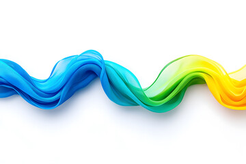 Colorful gradient abstract ribbon wave on white background