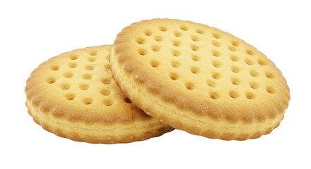 Isolated Two Savory Round Crackers