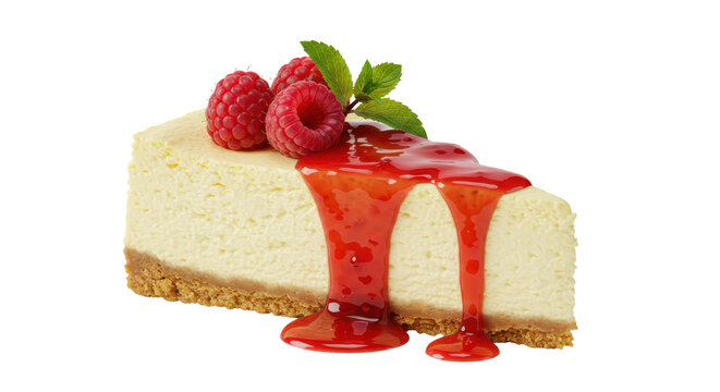 Isolated Raspberry Cheesecake