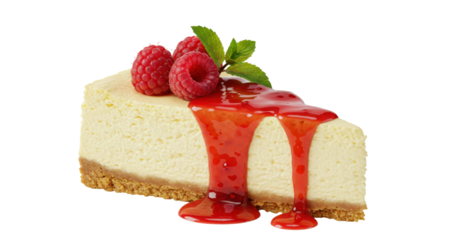 Isolated Raspberry Cheesecake