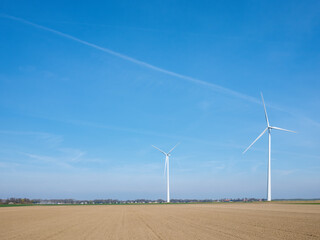 Windturbines near Ketelhaven Flevoland province, The Netherlands