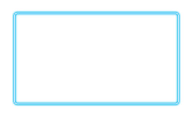Glowing neon rectangular frame in blue color